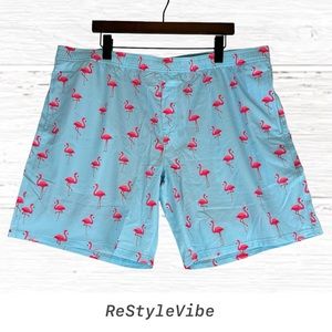 LRD PERFORMANCE Men’s Size XXL 2XL Swim Shorts Trunks Flamingo Pattern Built-In